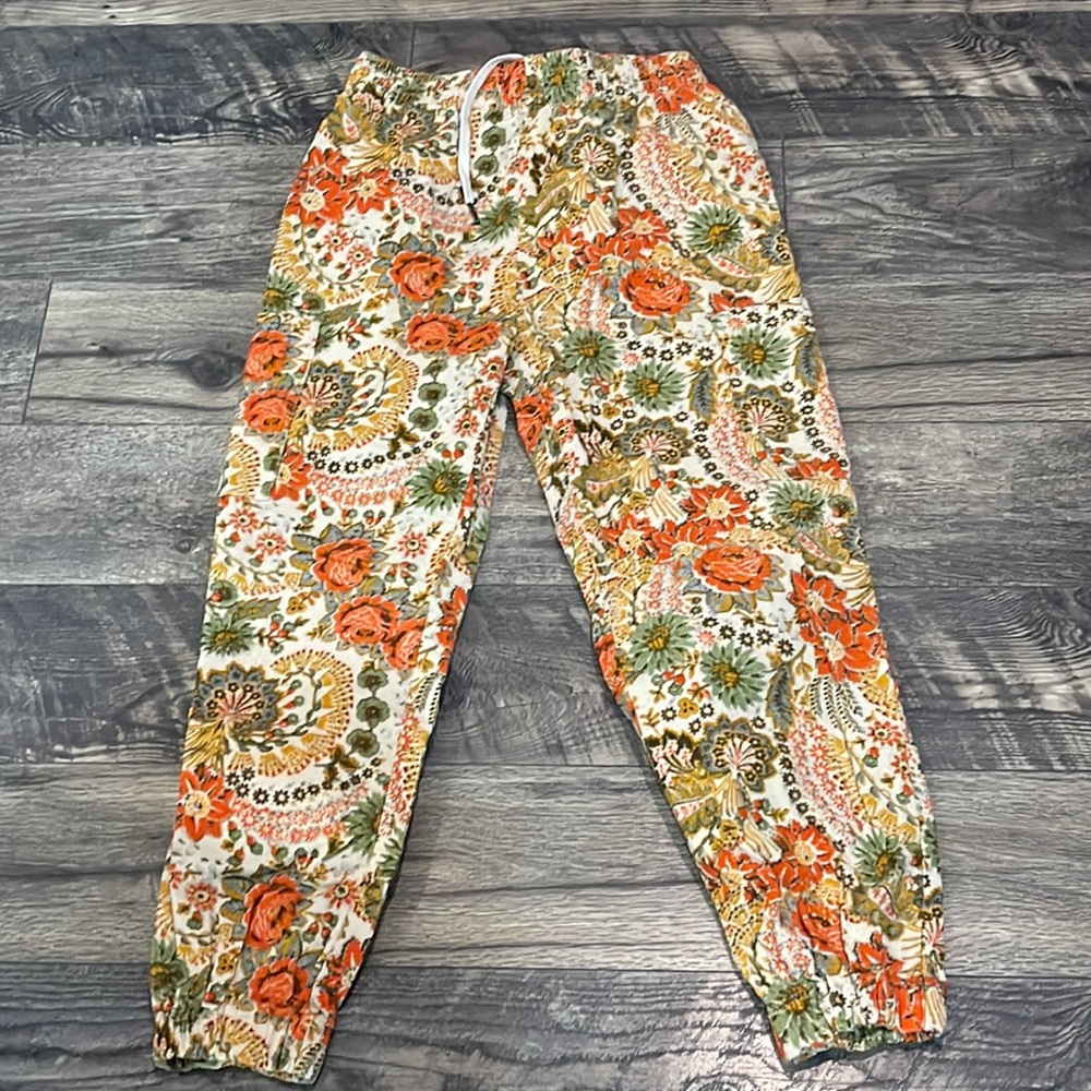 FLORAL CORDUROY CARGO PANTS